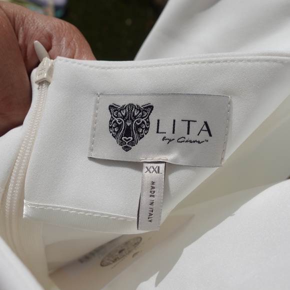 Revolve Lita by Ciara jumpsuit criss cross halter top White high end $498 XXL - Picture 5 of 10